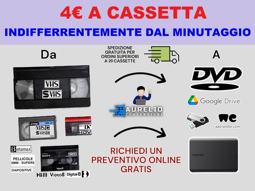 Conversione riversamento vhs - *conversione,